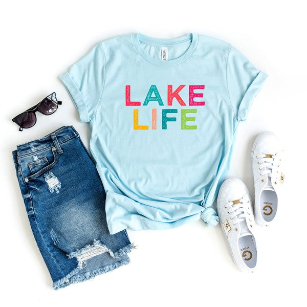 Lake Life Colorful Short Sleeve Graphic Tee