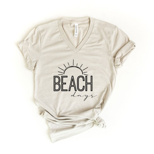 Beach Days Sun Short Sleeve V-Neck Tee