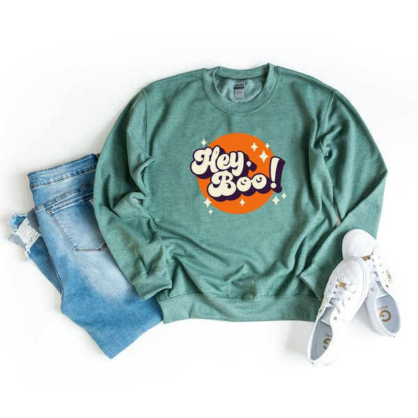 Retro Hey Boo Graphic Sweatshirt