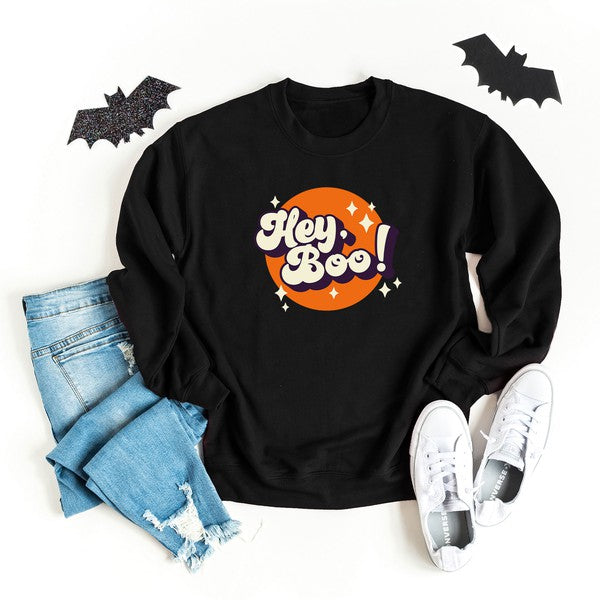 Retro Hey Boo Graphic Sweatshirt