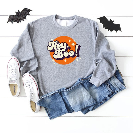 Retro Hey Boo Graphic Sweatshirt