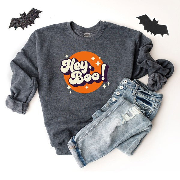 Retro Hey Boo Graphic Sweatshirt