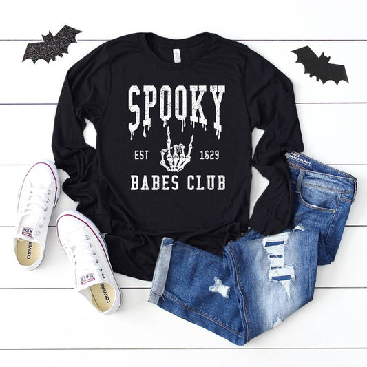 Spooky Babes Club  Long Sleeve Graphic Tee