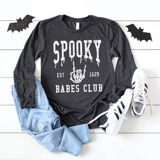 Spooky Babes Club  Long Sleeve Graphic Tee