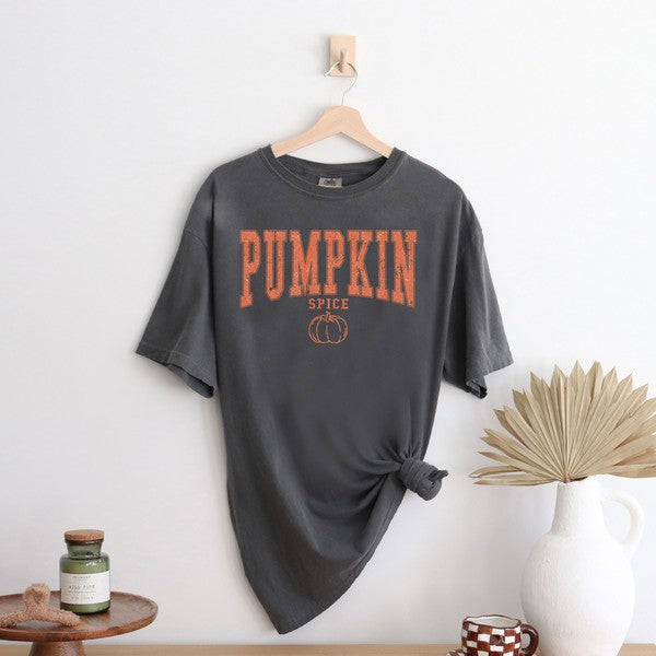 Pumpkin Spice Varsity Garment Dyed Tee