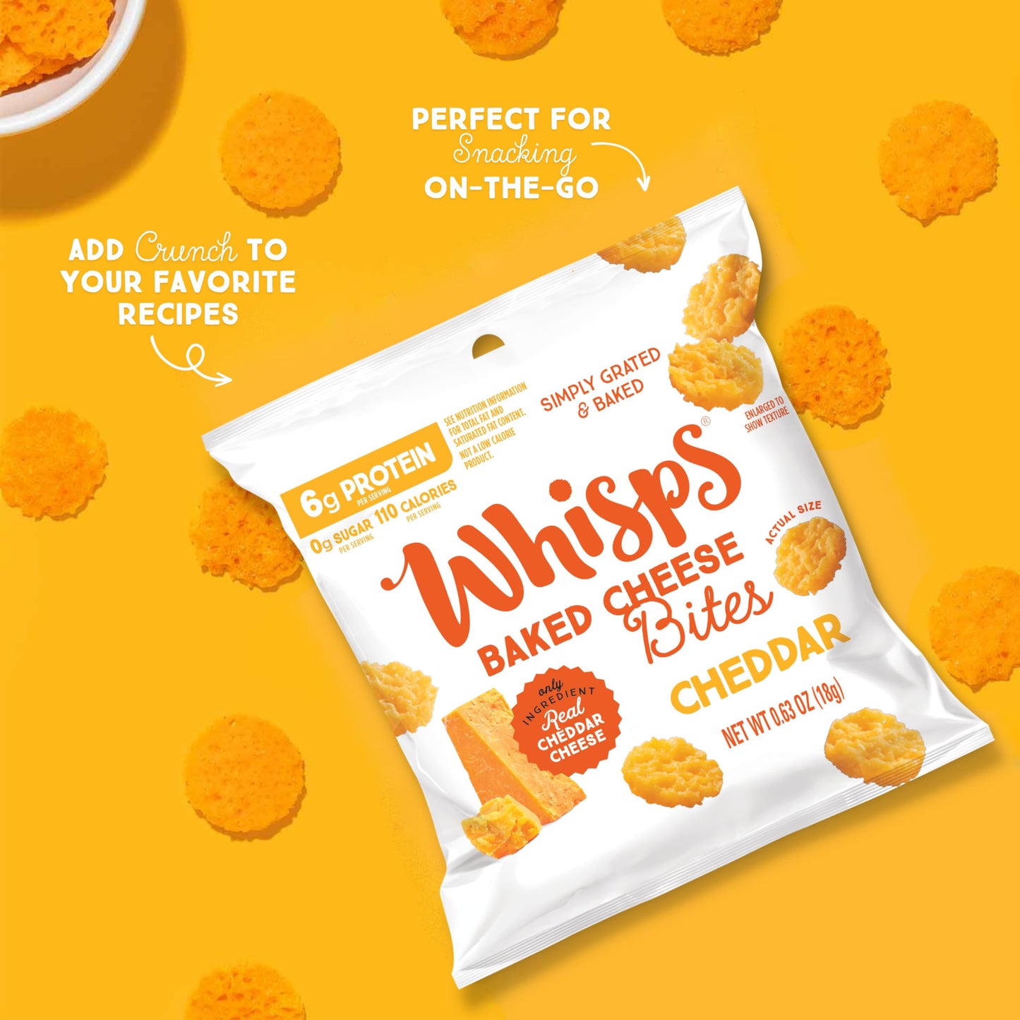 Whisps Cheese Crisps - Parmesan, Cheddar, Tangy Ranch & Nacho Cheese Snacks for Keto, 6-9g of Protein Per Bag, Low Carb, Gluten & Sugar Free, Great Tasting Healthy and All Natural Cheese Crisps - Variety, .63 Oz (Pack of 12)