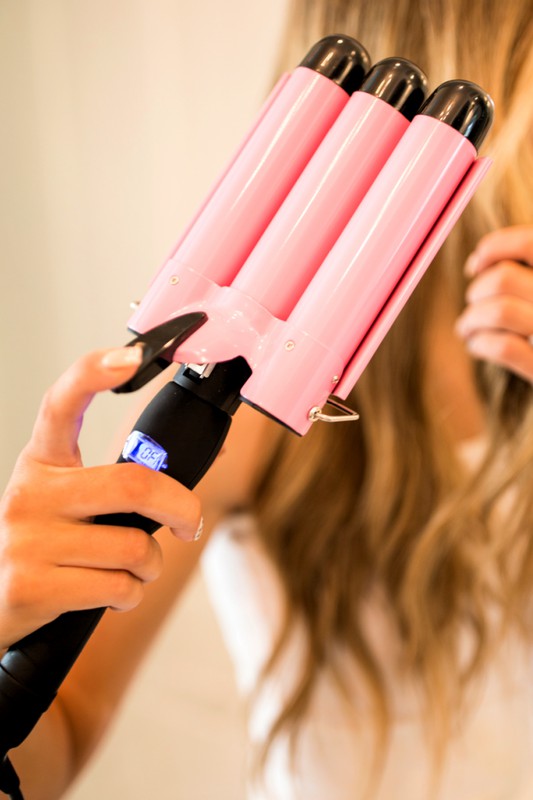 PINK Beach Boho Wave Wand Mermaid Hair Iron