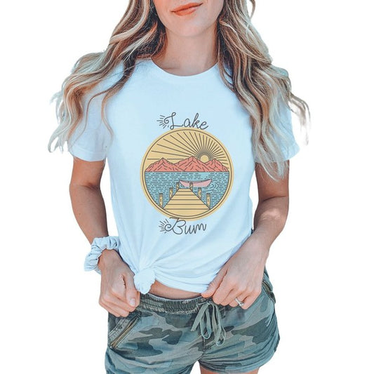Retro Lake Bum Graphic T-Shirt - SU124