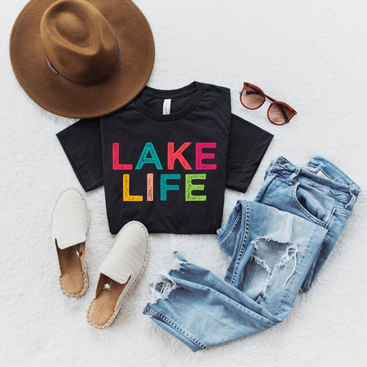 Lake Life Colorful Short Sleeve Graphic Tee