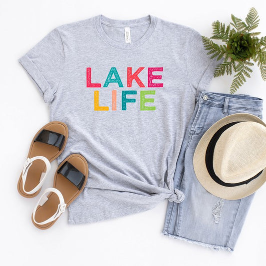 Lake Life Colorful Short Sleeve Graphic Tee