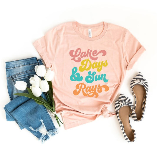 Lake Days Colorful Short Sleeve Graphic Tee