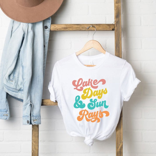 Lake Days Colorful Short Sleeve Graphic Tee