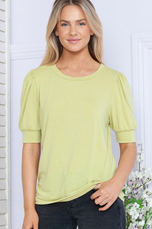 Plus Solid Short Sleeve Top